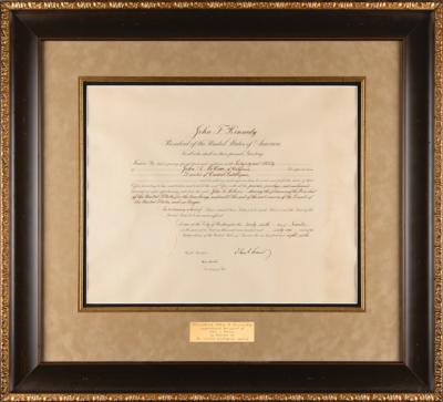 Lot #19 John F. Kennedy Document Signed as President, Appointing CIA Director John A. McCone - Key Figure in the Cuban Missile Crisis - Image 4