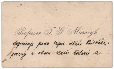 Lot #272 Tomas Masaryk Autograph Note Signed - Image 1