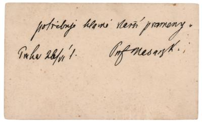 Lot #272 Tomas Masaryk Autograph Note Signed - Image 2