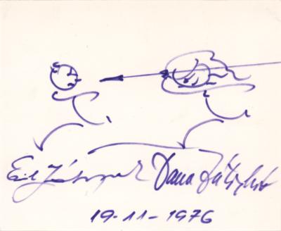 Lot #793 Emil Zatopek and Dana Zatopkova Signed Sketch - Image 1