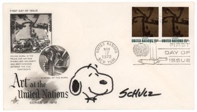 Lot #463 Charles Schulz Signed Snoopy Sketch on a