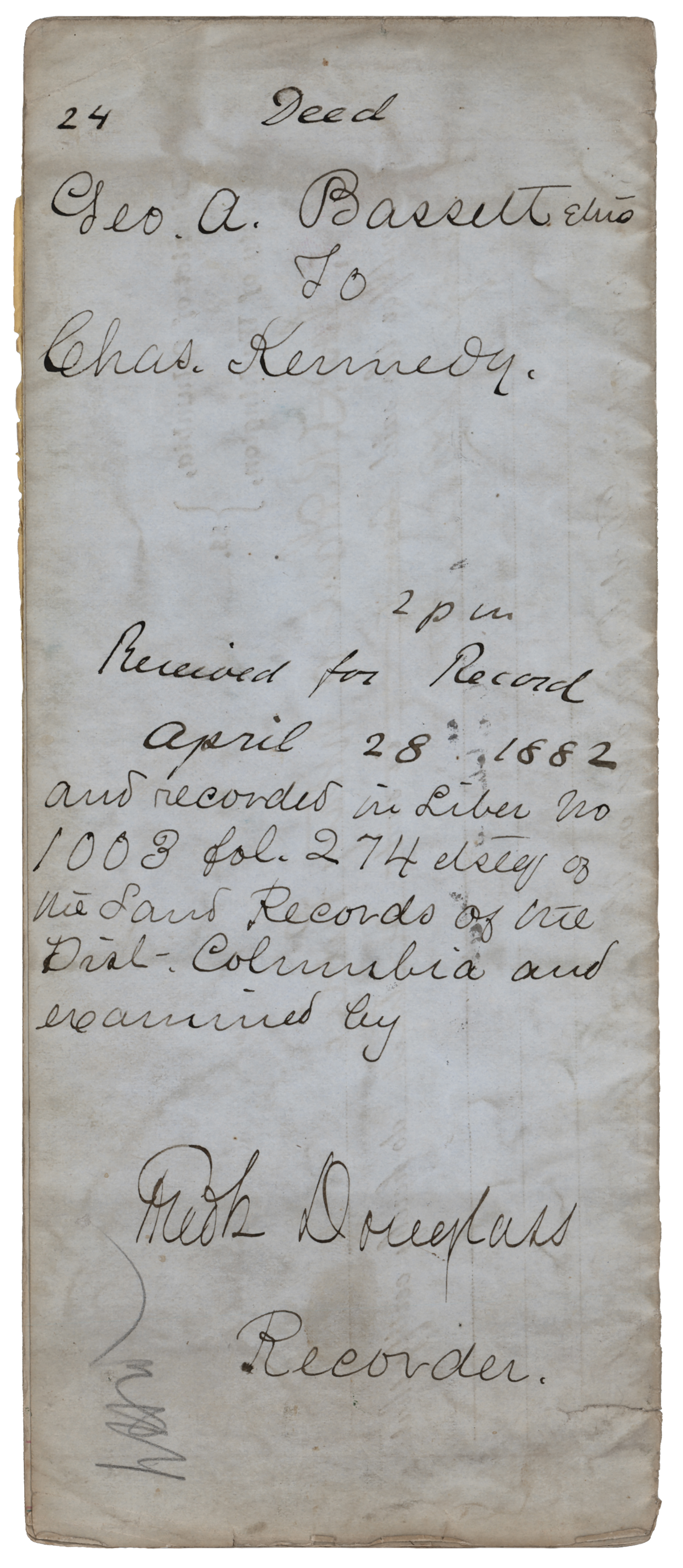 Lot #231 Frederick Douglass Document Signed - Image 1