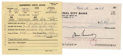 Lot #35 John F. Kennedy Bounced Assassination Check (November 14, 1963) - "Revoked by Death" - Image 3