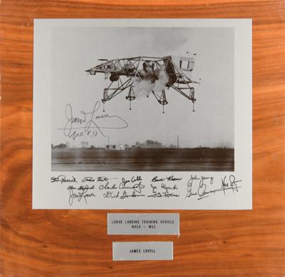 Lot #403 James Lovell Signed Lunar Landing Training Vehicle Plaque - Image 1