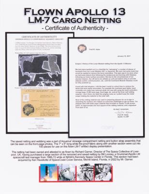 Lot #348 Apollo 13 Cargo Netting [Attested as Flown by Garner/Havekotte/Looney] - Image 3