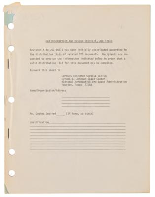 Lot #429 Space Shuttle EVA Description and Design Criteria Report (1983) - Image 1