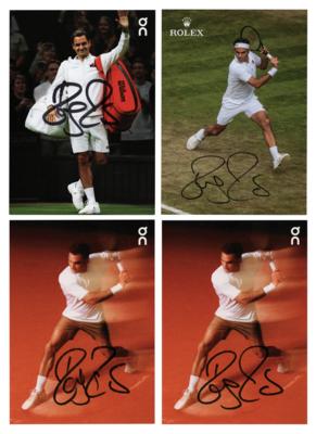 Lot #776 Roger Federer (4) Signed Promo Cards