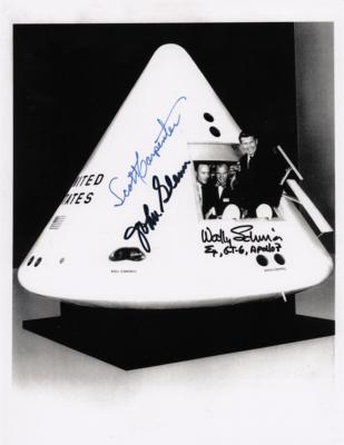 Lot #413 Mercury Astronauts: Glenn, Carpenter, and Schirra Signed Photograph - Image 1