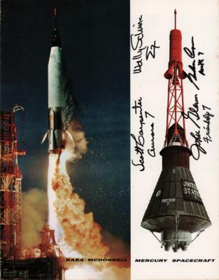 Lot #410 Mercury Astronauts Signed Spacecraft Pamphlet - Image 1