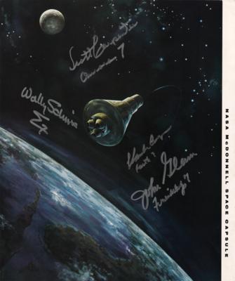 Lot #412 Mercury Astronauts (4) Multi-Signed Brochure: Glenn, Cooper, Schirra, and Carpenter - Image 1