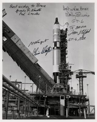 Lot #382 Gemini 6 and NASA Notables (Kraft, Faget, Wendt) Multi-Signed Photograph - Image 1