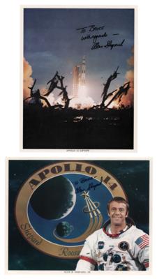 Lot #422 Alan Shepard (2) Signed Photographs - Image 1