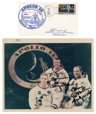 Lot #350 Apollo 14 (2) Signed Items - Photograph and Cover - Image 1