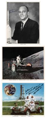 Lot #353 Apollo 17 (3) Signed Photographs - Image 1