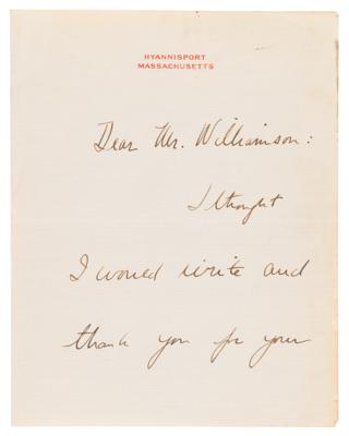 Lot #26 John F. Kennedy Autograph Letter Signed, Thanking a Journalist for Reviewing While England Slept - Image 2