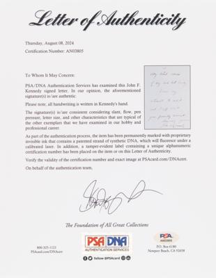 Lot #26 John F. Kennedy Autograph Letter Signed, Thanking a Journalist for Reviewing While England Slept - Image 4