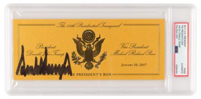 Lot #65 Donald Trump Signed Golden 58th Inauguration Pass for ‘The President’s Box’ - Image 1