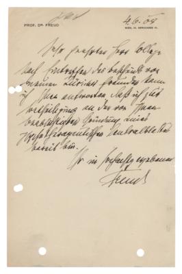 Lot #202 Sigmund Freud Autograph Letter Signed on Founding the First Psychoanalytic Journal - Image 1