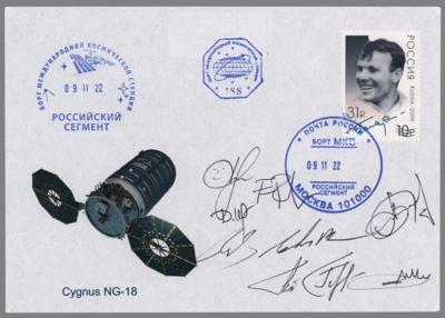 Lot #376 Cygnus NG-18 Flown Cover Signed by (9) - Image 1