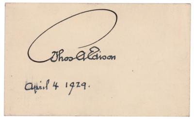 Lot #192 Thomas Edison Signature