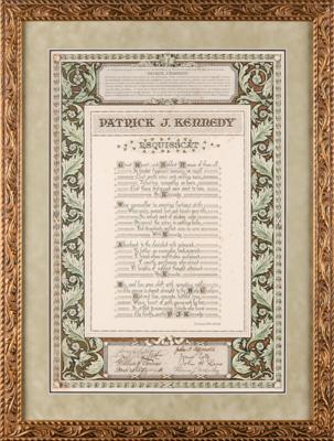 Lot #40 Patrick J. Kennedy: Hand-Illuminated Mourning Poem, Signed by Boston Democratic Leaders including John 'Honey Fitz' Fitzgerald - Image 3