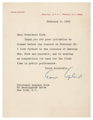 Lot #529 Aaron Copland Typed Letter Signed - Image 1