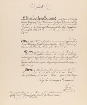 Lot #286. Queen Elizabeth II and Prince Philip Document Signed