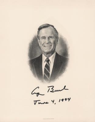 Lot #78 George Bush Signed Engraving - Image 1