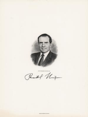 Lot #127 Richard Nixon Signed Engraving - Image 1