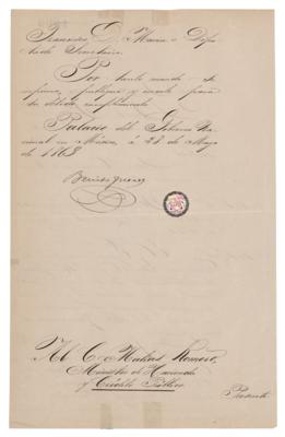 Lot #260 Benito Juarez Document Signed as President of Mexico - Image 2