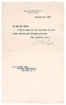 Lot #134 William H. Taft Typed Letter Signed as Secretary of War - Image 1