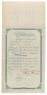 Lot #188 John D. Rockefeller and Henry M. Flagler Signed Standard Oil Trust Stock Certificate - Image 2