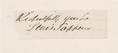 Lot #298 Lewis Tappan Signature