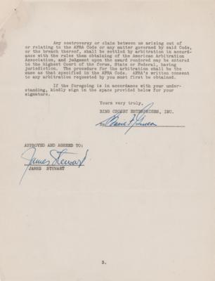 Lot #730 James Stewart Document Signed - Image 1