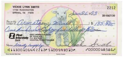 Lot #717 Anna Nicole Smith Signed Check - "Beauty Supply" - Image 1