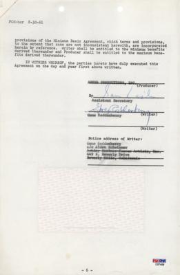 Lot #721 Star Trek: Gene Roddenberry Document Signed for 'The Lieutenant' - His First TV Series - Image 1