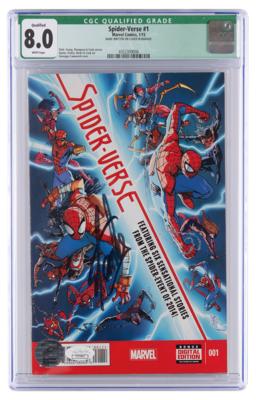 Lot #485 Stan Lee Signed Spider-Verse Comic Book - CGC Qualified Grade 8.0 - Image 1