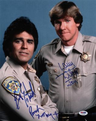 Lot #604 CHiPs: Erik Estrada and Larry Wilcox Signed Photograph - Image 1