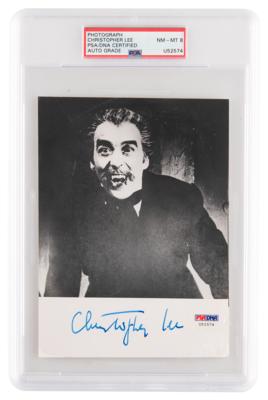 Lot #665 Christopher Lee Signed Photograph - PSA NM-MT 8 - Image 1