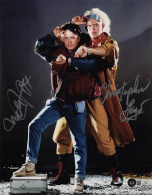 Lot #586 Back to the Future: Michael J. Fox and Christopher Lloyd Signed Photograph - Image 1