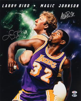 Lot #770 Larry Bird and Magic Johnson Oversized