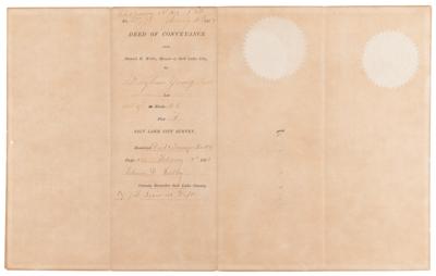 Lot #182 Brigham Young: Original Land Deed for Pioneer Square, Where Mormons First Settled in Salt Lake City - Image 2