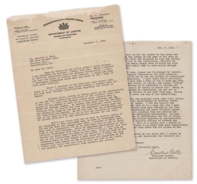 Lot #222 Al Capone: Prison Guard Letter on