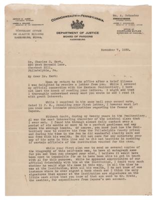 Lot #222 Al Capone: Prison Guard Letter on Capone's Personality and Autograph Signing Habits - "Al was the most interesting character of the criminal class that I ever met" - Image 2