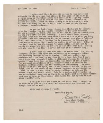 Lot #222 Al Capone: Prison Guard Letter on Capone's Personality and Autograph Signing Habits - "Al was the most interesting character of the criminal class that I ever met" - Image 3