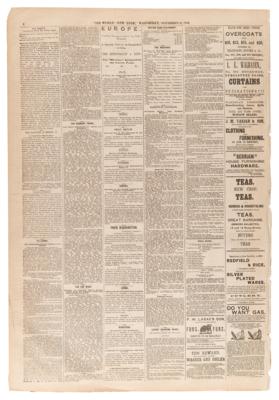 Lot #97 U. S. Grant: The World Newspaper from November 4, 1868 - Results of the 1868 United States Presidential Election - Image 3