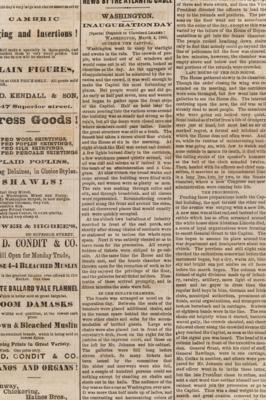 Lot #98 U. S. Grant: The Cleveland Daily Leader from March 5, 1869 - Historic Reports of the Presidential Inauguration - Image 3