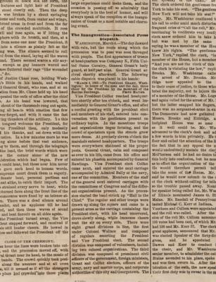 Lot #98 U. S. Grant: The Cleveland Daily Leader from March 5, 1869 - Historic Reports of the Presidential Inauguration - Image 4