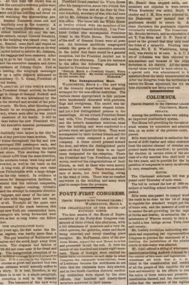 Lot #98 U. S. Grant: The Cleveland Daily Leader from March 5, 1869 - Historic Reports of the Presidential Inauguration - Image 5