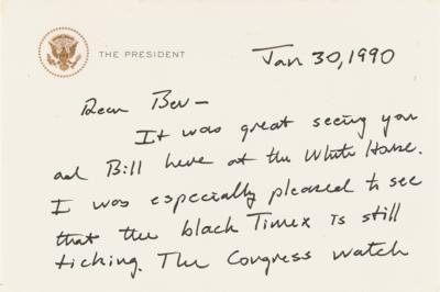 Lot #61 George Bush Autograph Letter Signed as President and Timex Watch Gifted to Republican Congressman Bill Young - Image 2